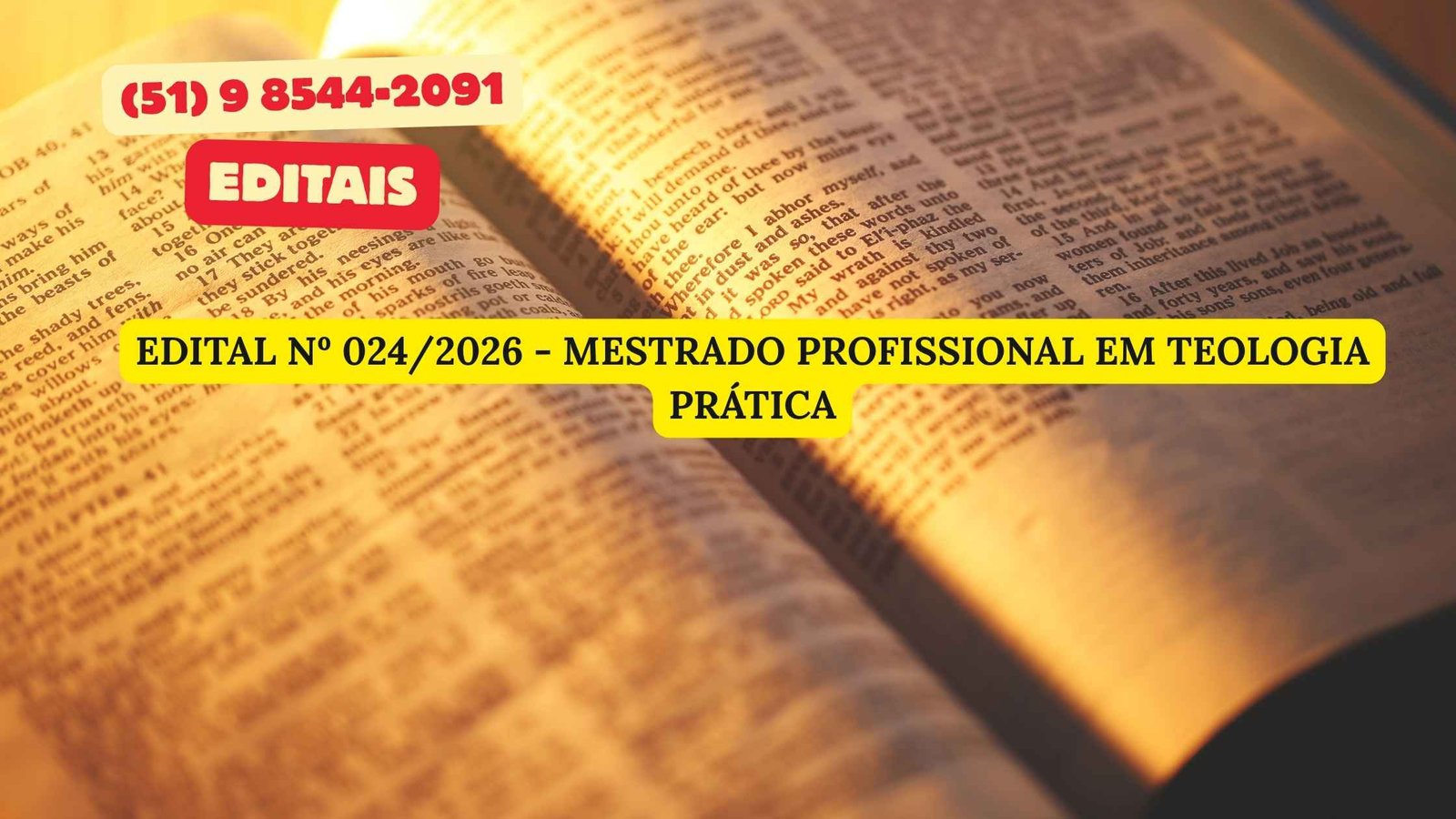 EDITAL Nº 024/2026 - MESTRADO PROFISSIONAL EM TEOLOGIA PRÁTICA
